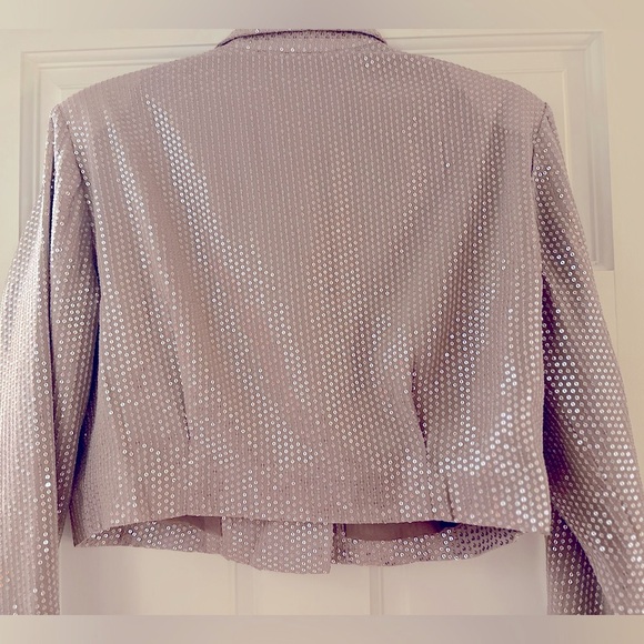 Anthropologie Cropped Pink/Nude Sequin Moto Jacket — NWT - Picture 5 of 8